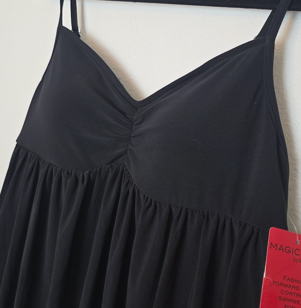 🚨NEW MAGICSUIT Bubbles Gathered Tankini Swim Top In Black Modest Size 16 - Picture 2 of 10